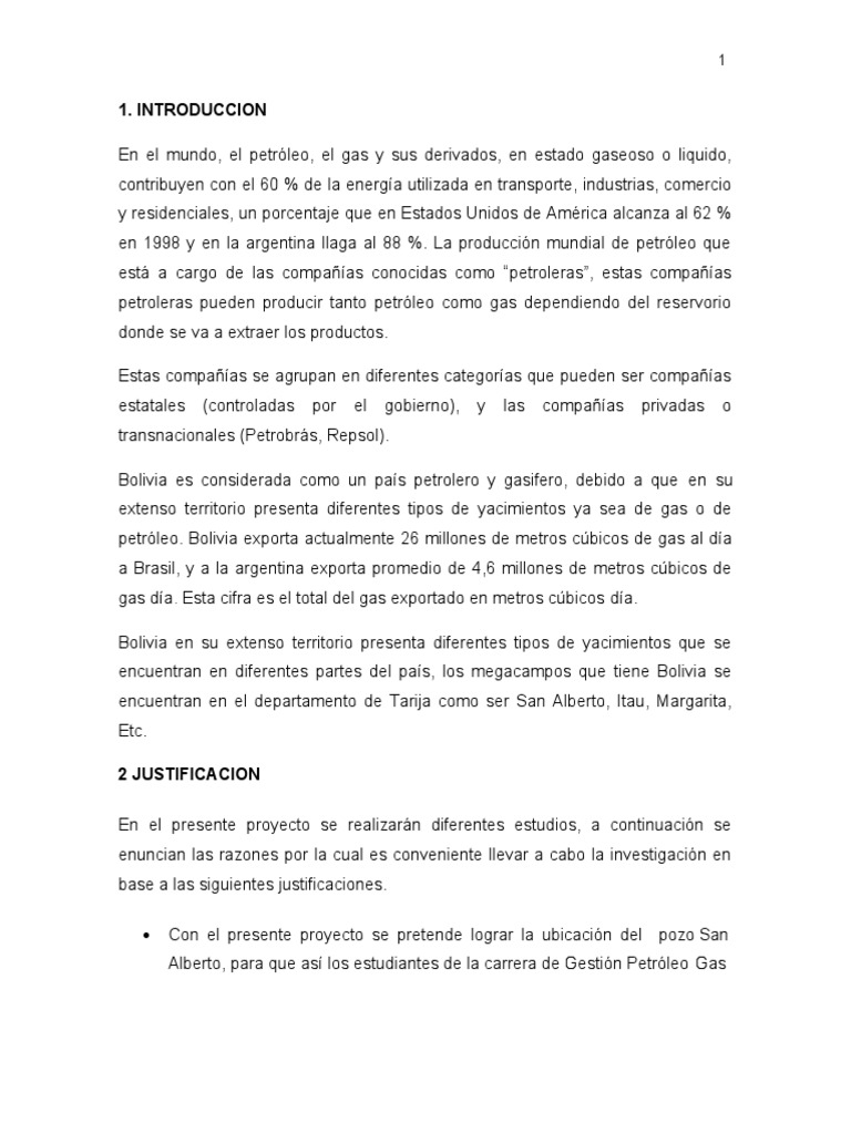 Reservas de Gas Natural en Bolivia | PDF | Sistema de información ...