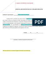 Termo de concordância de instituição coparticipante de pesquisa