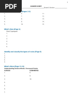 Earth and Life Science Answer Sheet Module 4