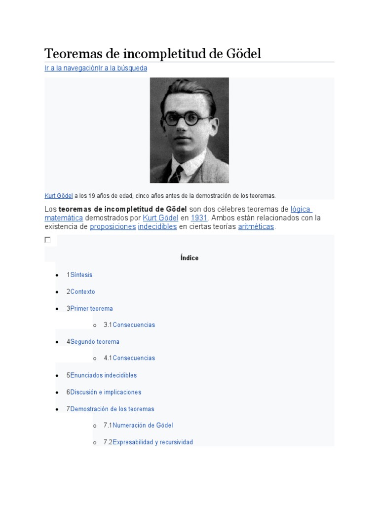 Teoremas de de Gödel PDF Axioma