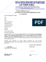 Surat Pernyataan Calon Penerima Bantuan Ukt/Spp Semester Gasal TA. 2020/2021