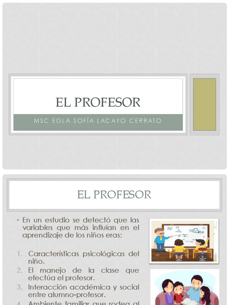 El Profesor s3 | PDF | Maestros | Aprendizaje