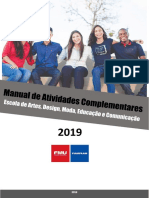 Manual de Atividades Complementares - Artes, Design, Moda, Educa 2.019
