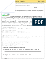 Prueba Diagnostica Español Grado Tercero 2019