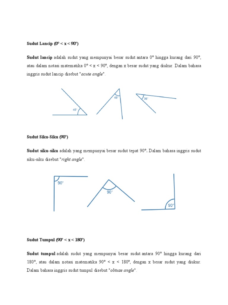 Pengertian dan Contoh Sudut Geometri | PDF | Griya & Taman