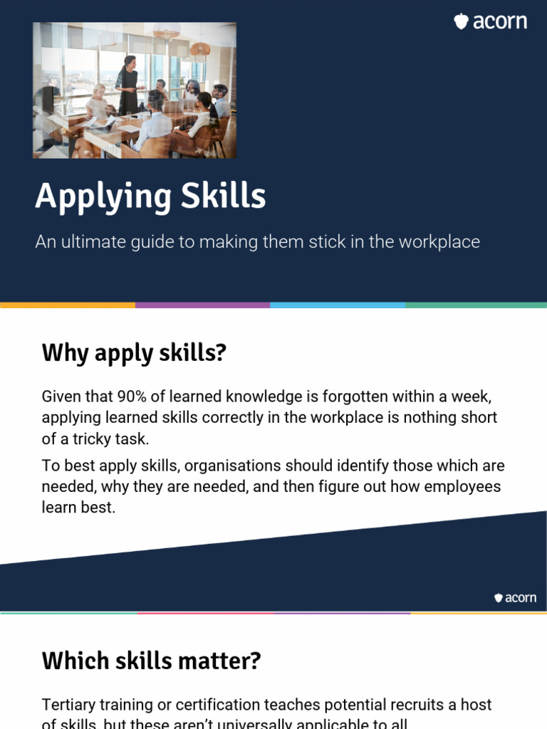 Mastering Skill Application in the Workplace | PDF | Learning | Mentorship