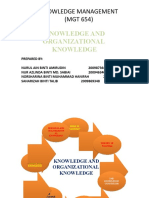 Knowledge Management (MGT 654) : Knowledge and Organizational Knowledge