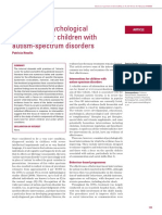 Evaluating Psychological Treatments For Children With Autism Spectrum Disorders