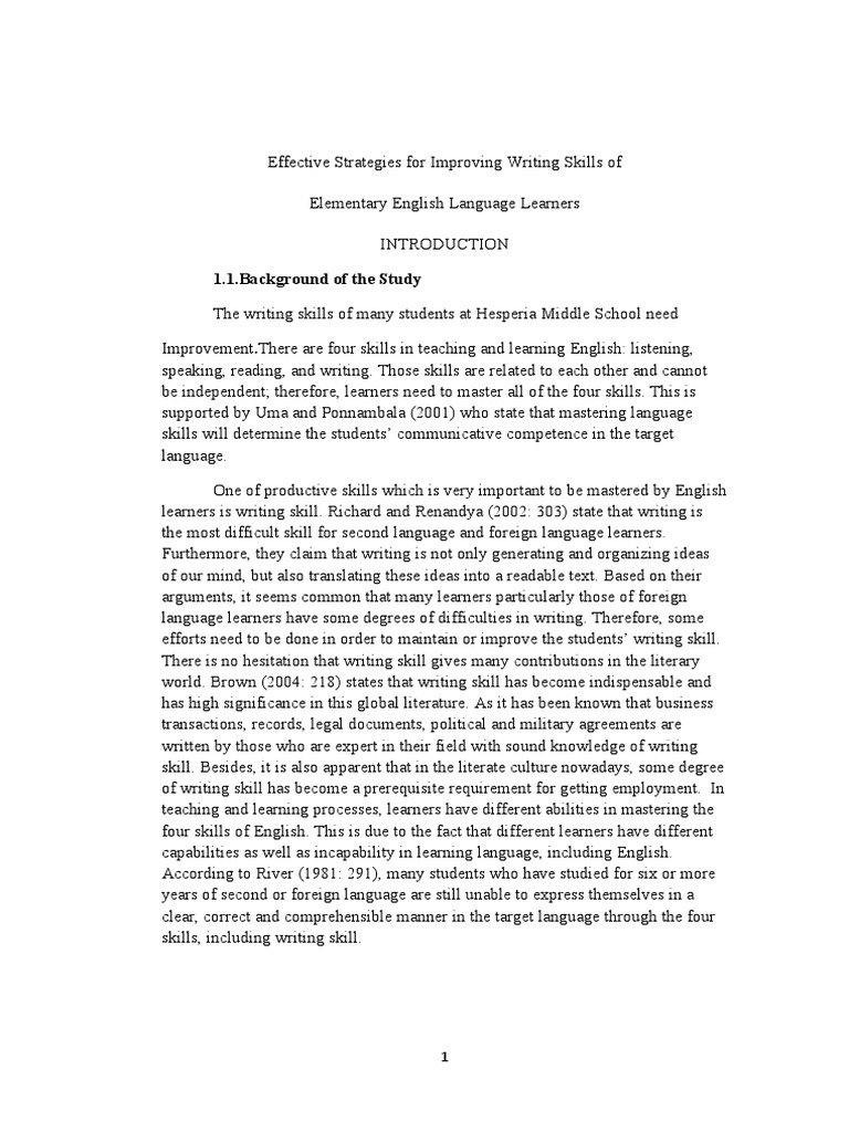 Strategies to Enhance Writing Skills in ESL | PDF | Focus Group | Teachers
