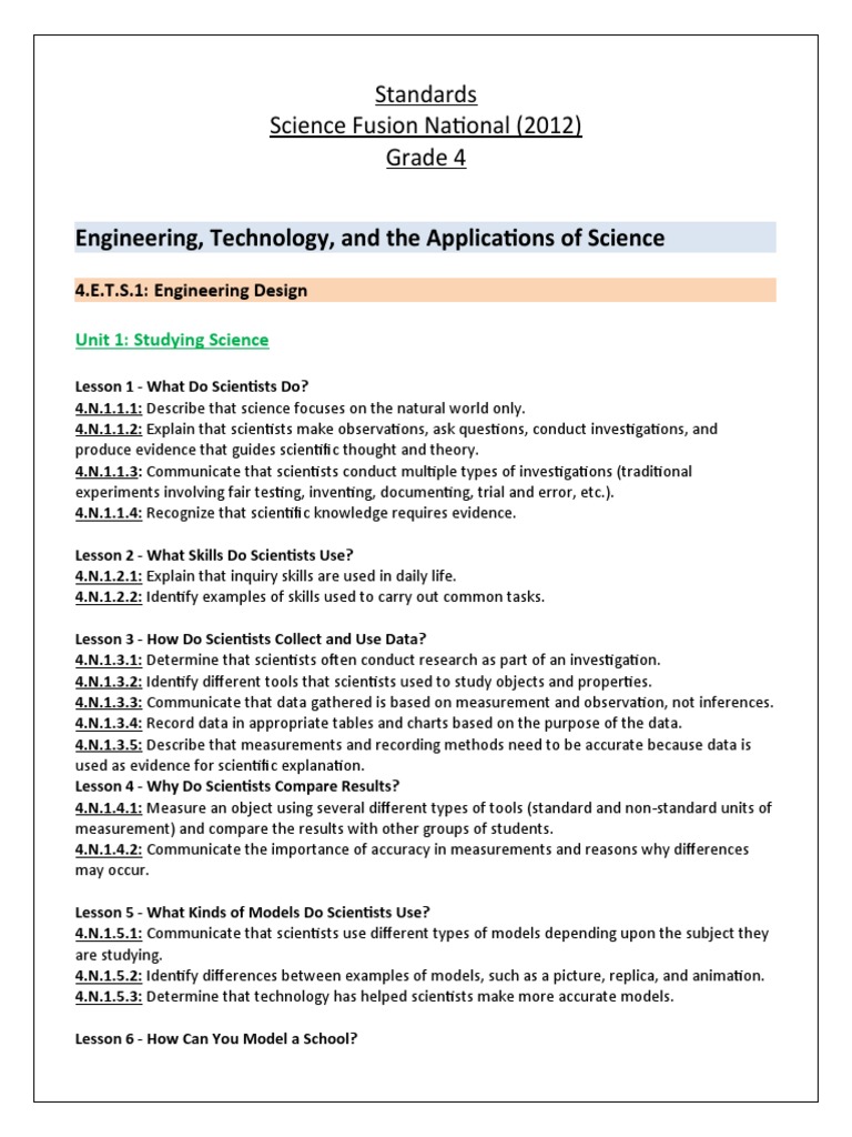 Engineering, Technology, and The Applications of Science: Standards ...