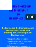 Rankine cycle thermodynamic variables that affect efficiency and work output