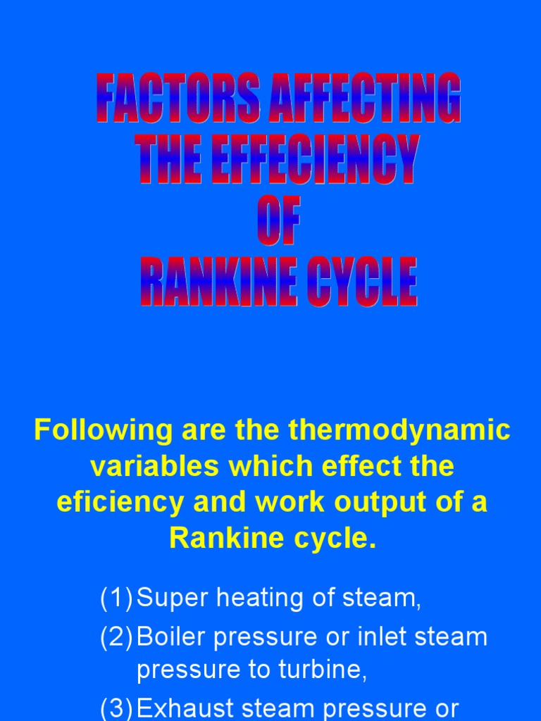 Factors Influencing Rankine Cycle Efficiency | PDF | Home & Garden ...
