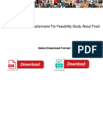 Example Survey Questionnaire For Feasibility Study About Food