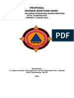 Proposal Permohonan Bantuan Dana: Perkumpulan Relawan Penanggulangan Bencana Kota Tasikmalaya (PRPBKT) Tahun 2022