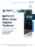 MATH 211 Wize Linear Algebra Textbook: This Booklet Was Designed To Be Used With Wize Online Exam Prep