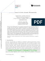 Recent Advances in Active Acoustic Metamaterials: Sanjay Kumar and Heow Pueh Lee