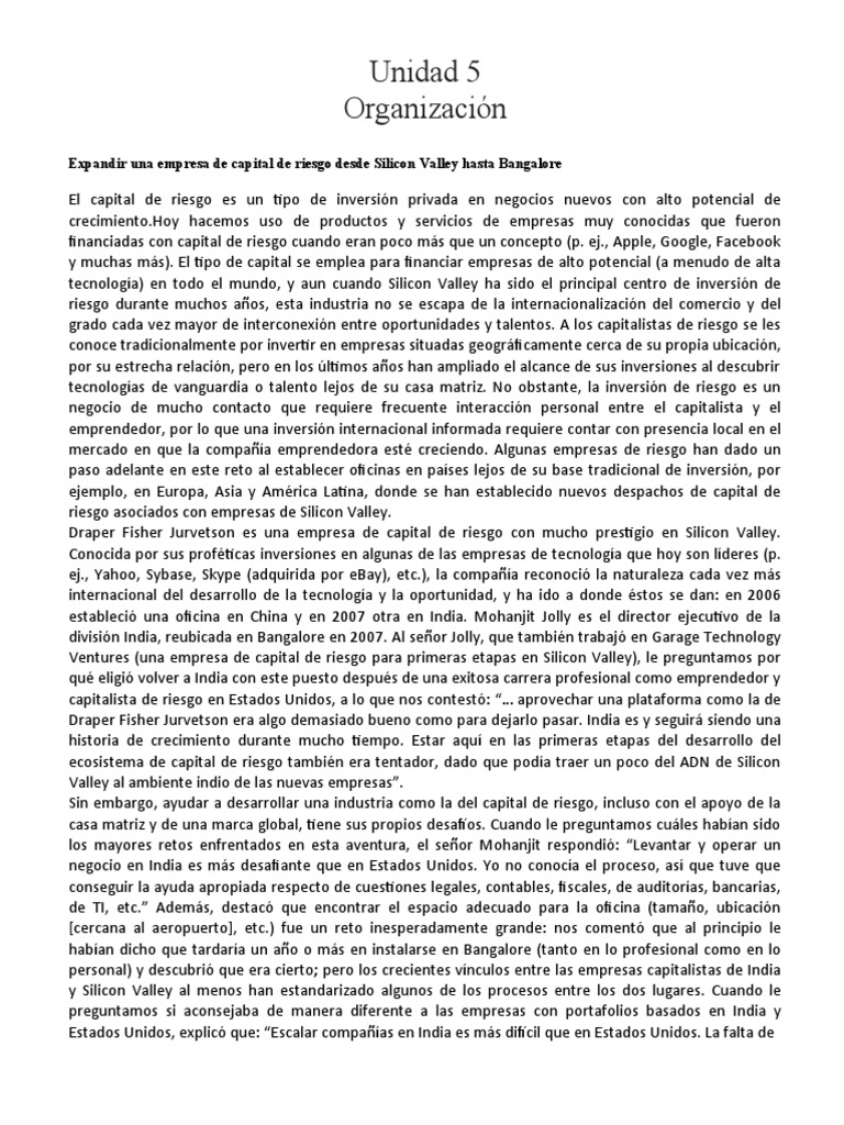 Expansión del Capital de Riesgo a India | PDF | Motores generales | Mc ...