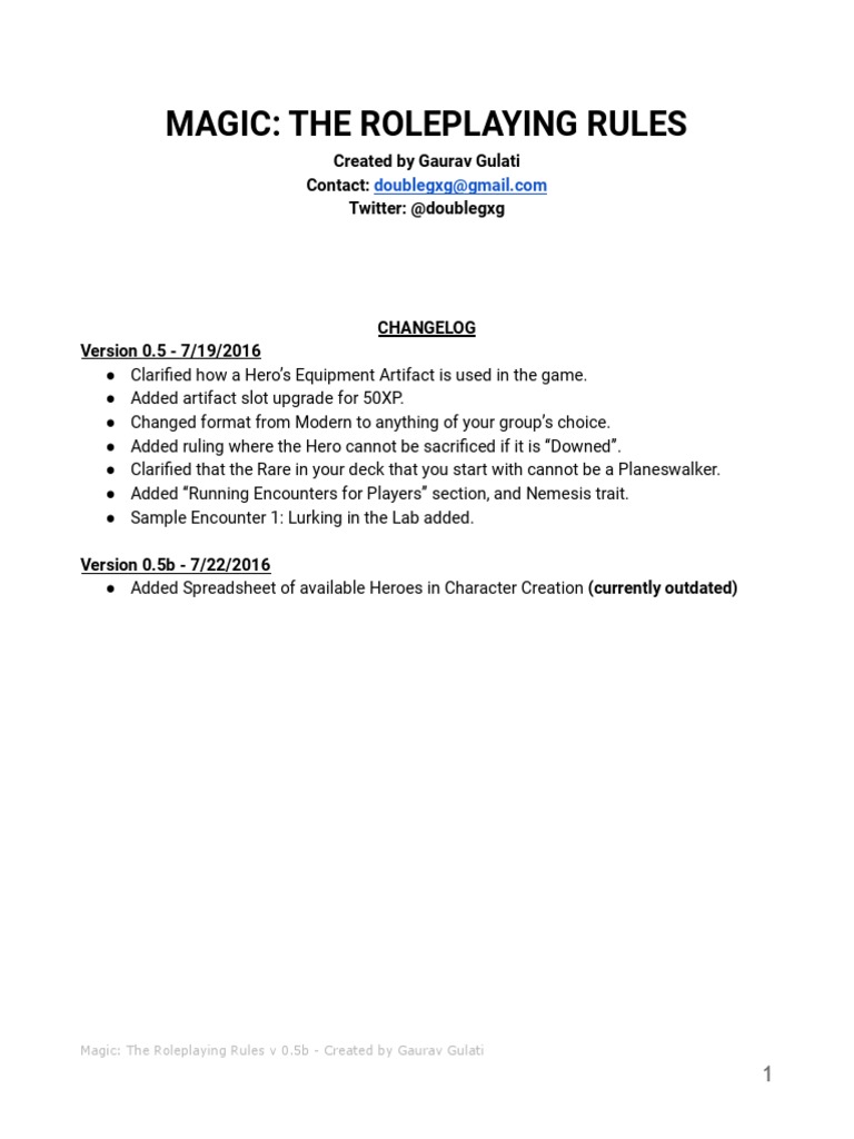 Magic The Roleplaying Rules PDF
