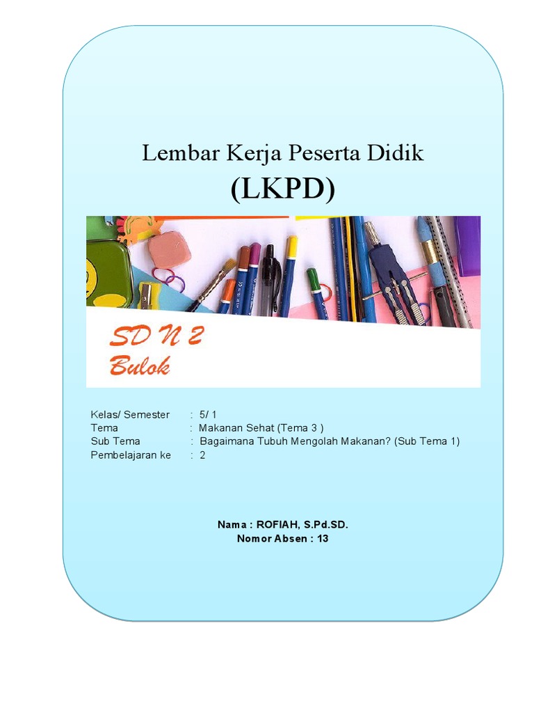 LKPD KLAS 5 D | PDF | Kesehatan Holistik