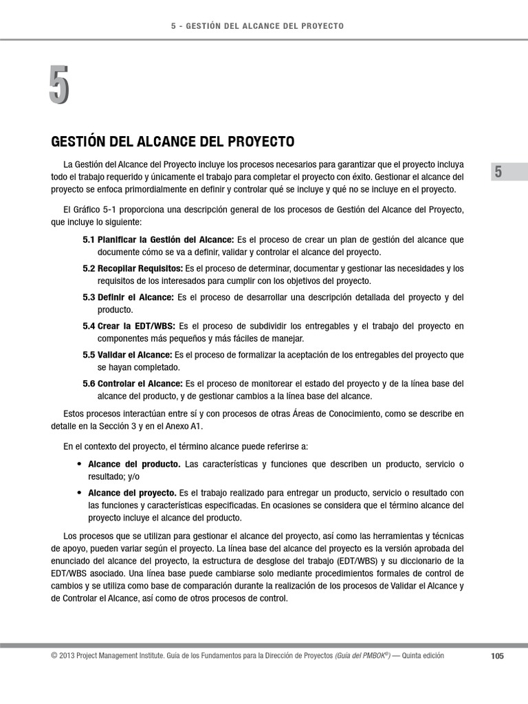 PMBOK Guide5th Spanish-Cap 5 | PDF | Gestión de proyectos | Software