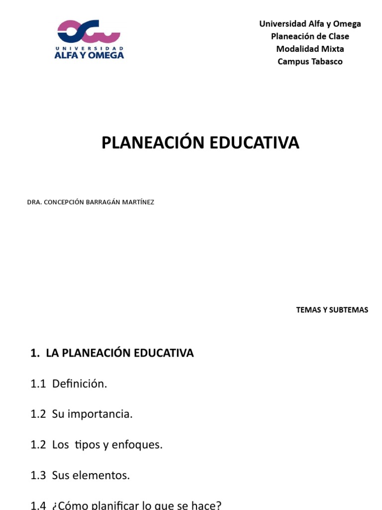 Elementos de la Planeación Educativa | PDF | Planificación | Aprendizaje