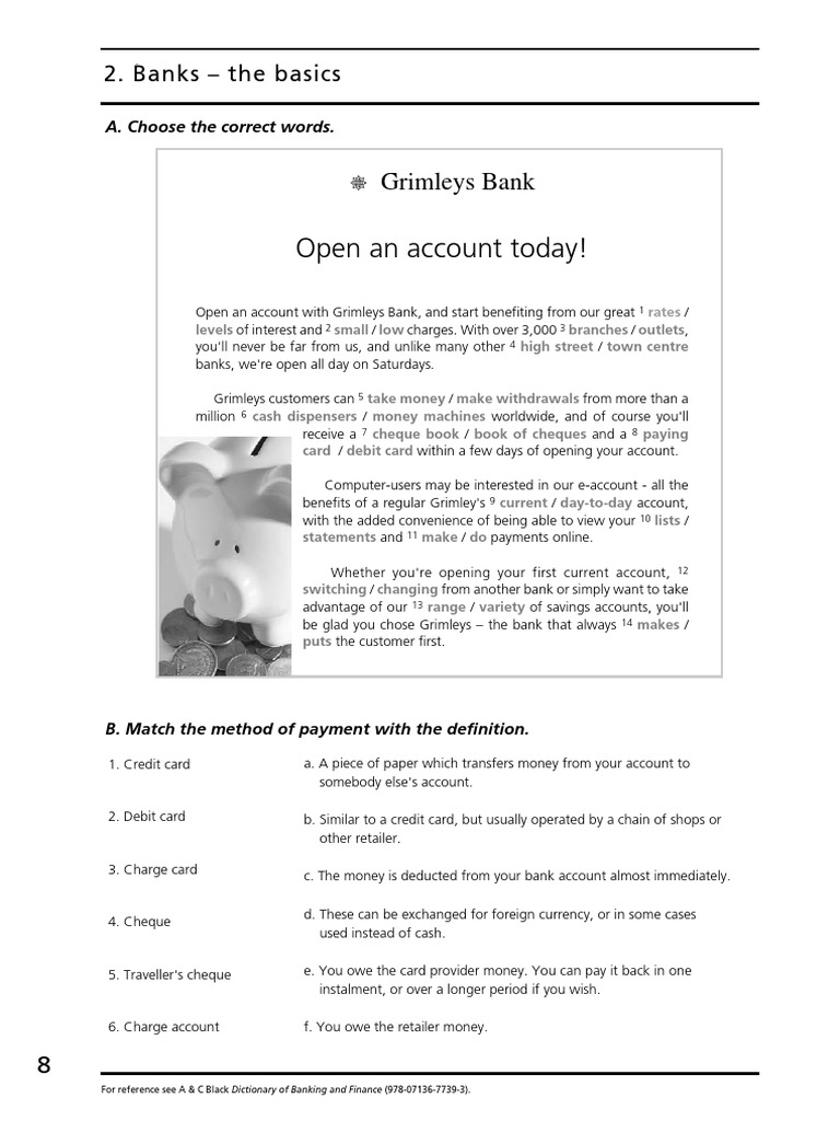 Open An Account Today!: Grimleys Bank | PDF | Transaction Account | Banks