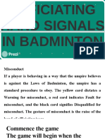 Misconduct warnings and player disqualification in badminton