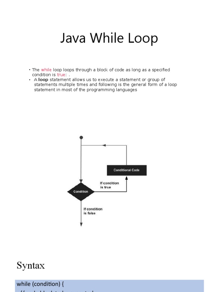 Java While Loop | PDF
