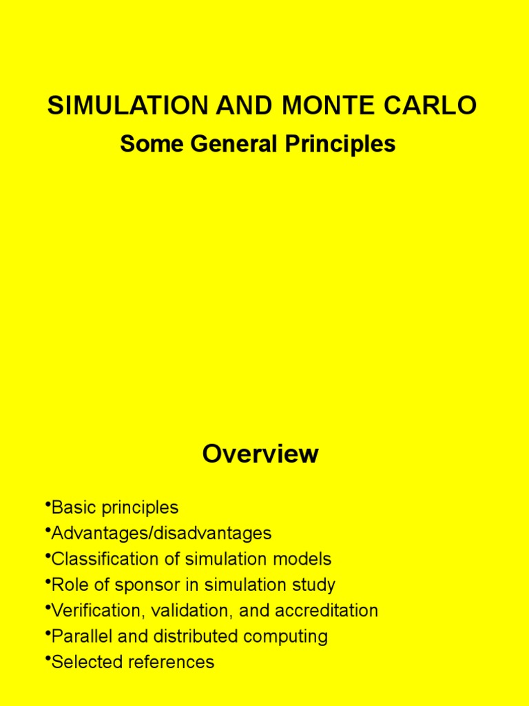 Monte Carlo Simulation Overview | PDF | Monte Carlo Method | Simulation