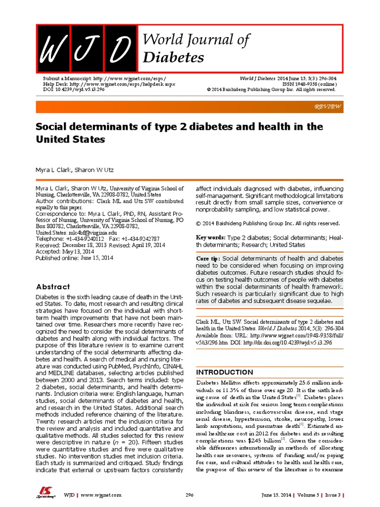 Social Determinants of Type 2 Diabetes | PDF | Health Care ...