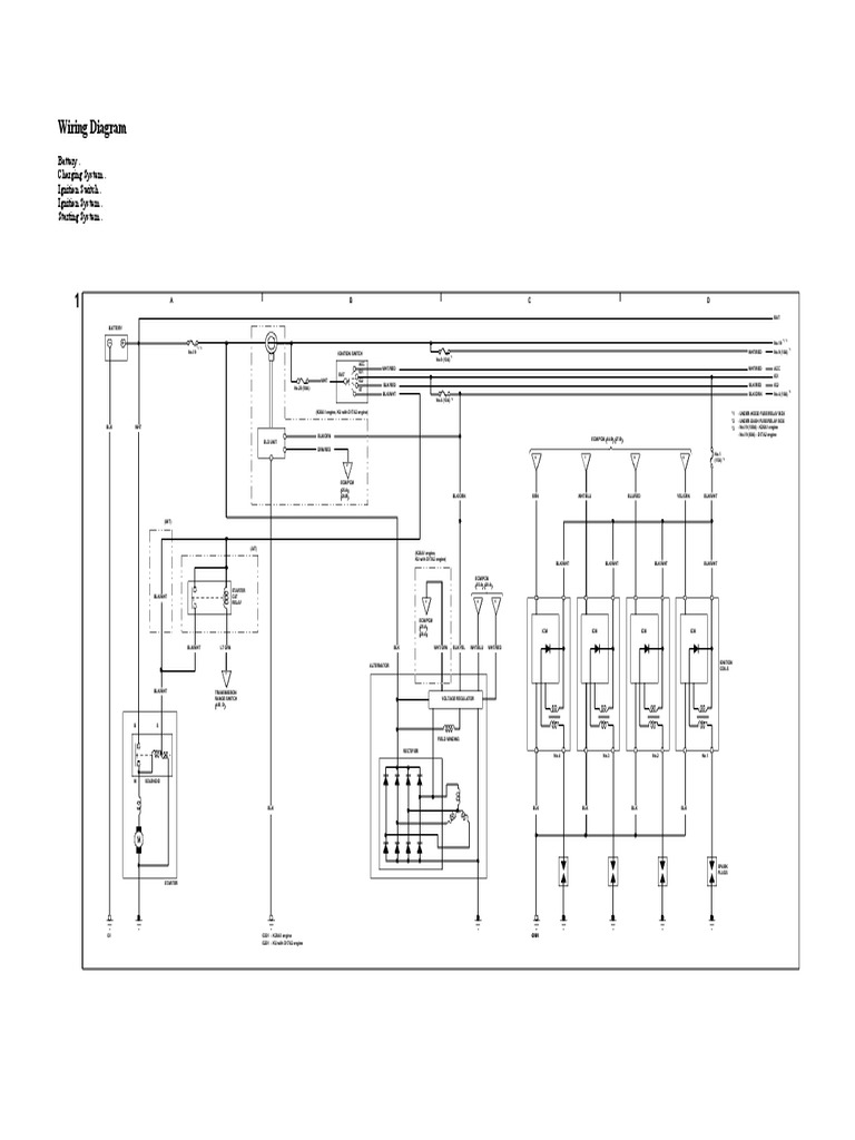 Wiring Diagram Battery Charging System Ignition Switch Ignition