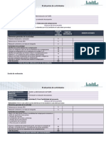 Evaluación de actividades del curso Formulación y evaluación de proyectos