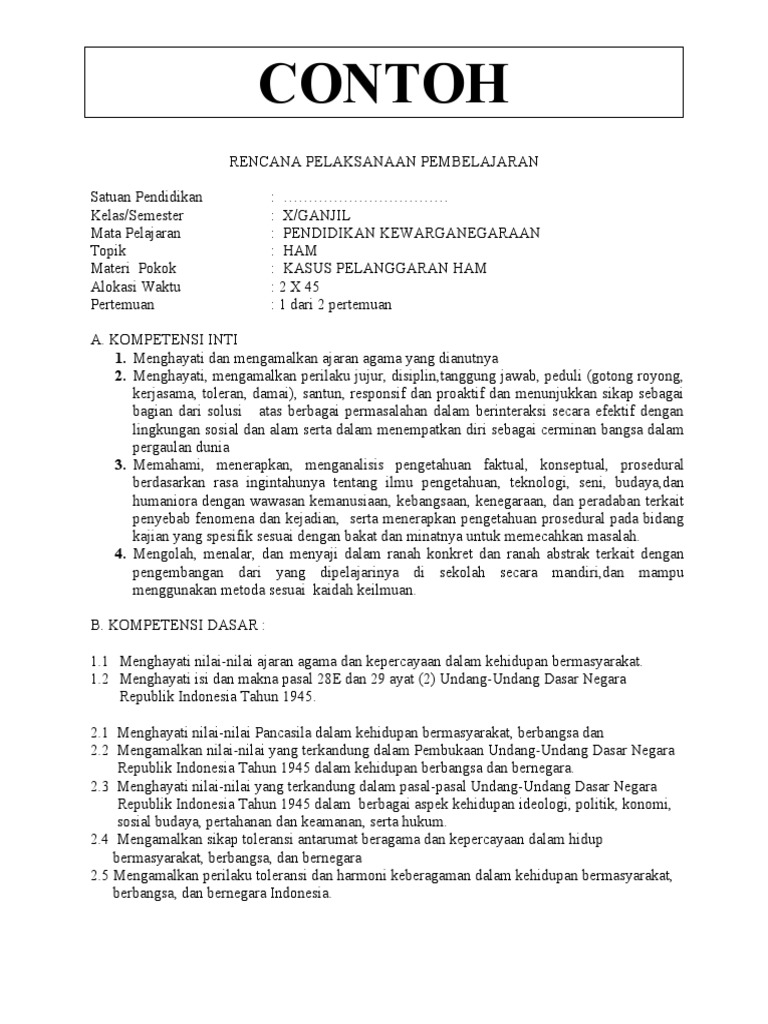 Contoh rpp ppkn pdf