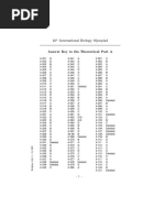 12 International Biology Olympiad Answer Key To The Theoretical Part A