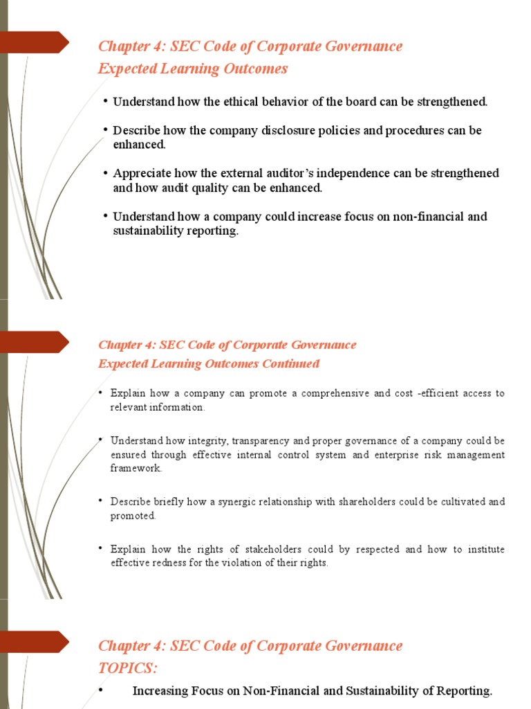 Chapter 4 Learning Objectives Corporate Governance... | PDF | Business