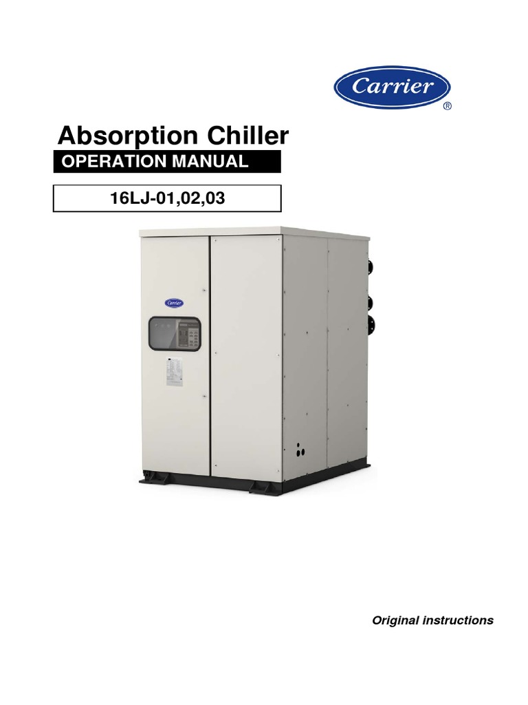 Carrier Absorption Chiller Manual | PDF | Heat Exchanger | Chemical ...