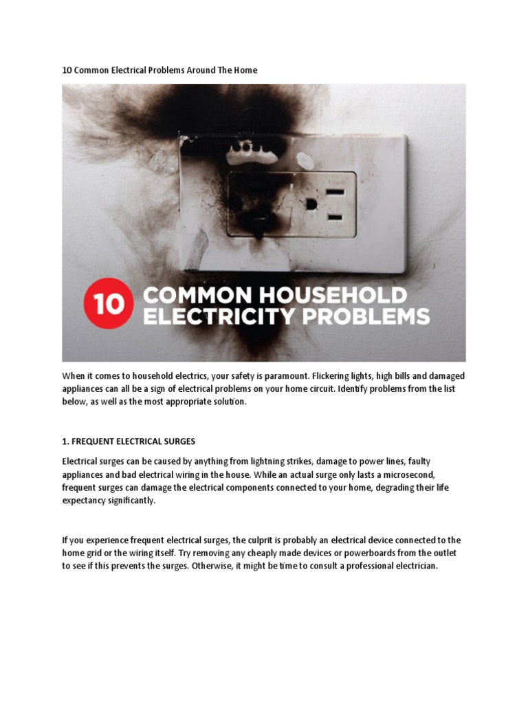 Common Household Electricity Problems | PDF | Electrical Wiring | Switch