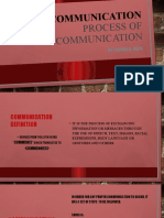 Oral Communicati ON: Process of Communication