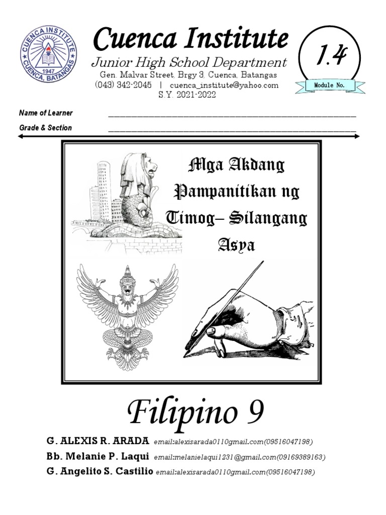 Module Filipino 9 2021 2022 1.4 | PDF