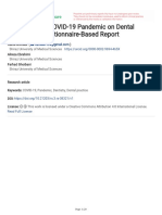 The Impact of COVID-19 Pandemic On Dental Practice: A Questionnaire-Based Report