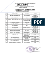 Jadwal Administrasi Perangkat Pembelajaran SMP Al Qomar