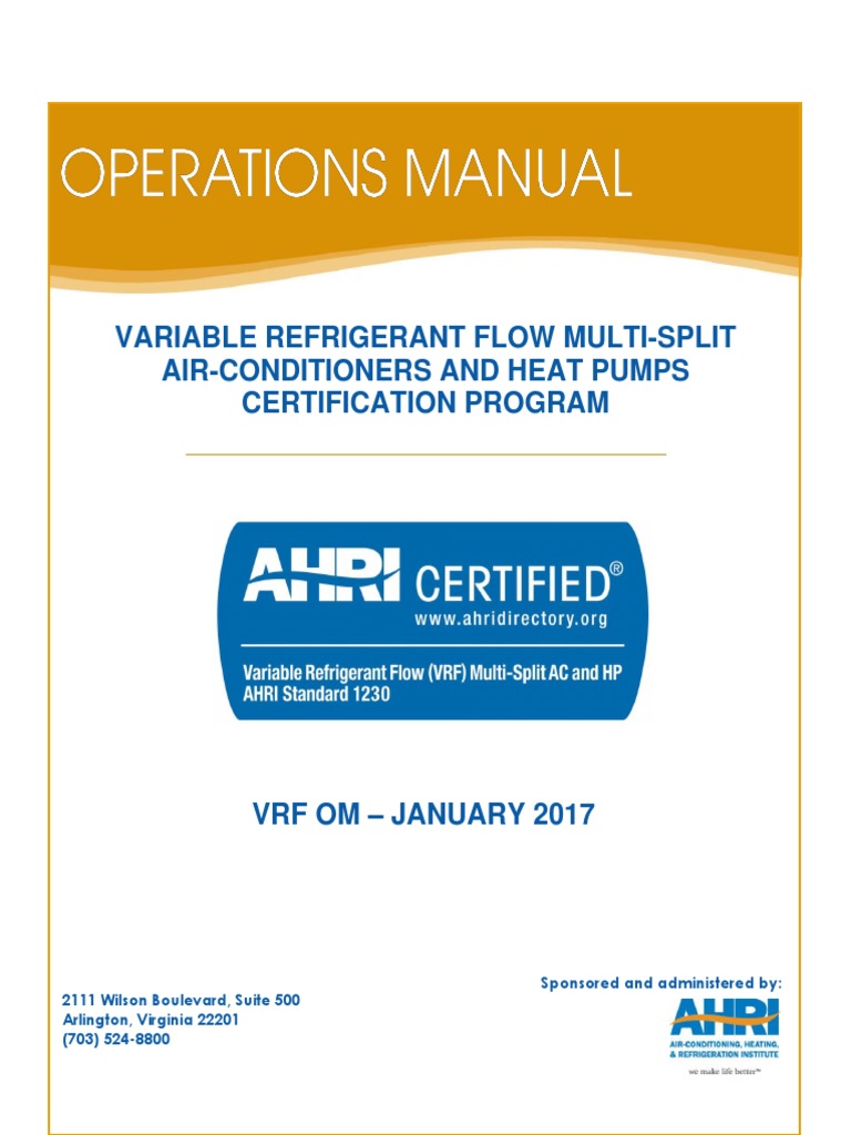 Variable Refrigerant Flow MultiSplit AirConditioners and Heat Pumps