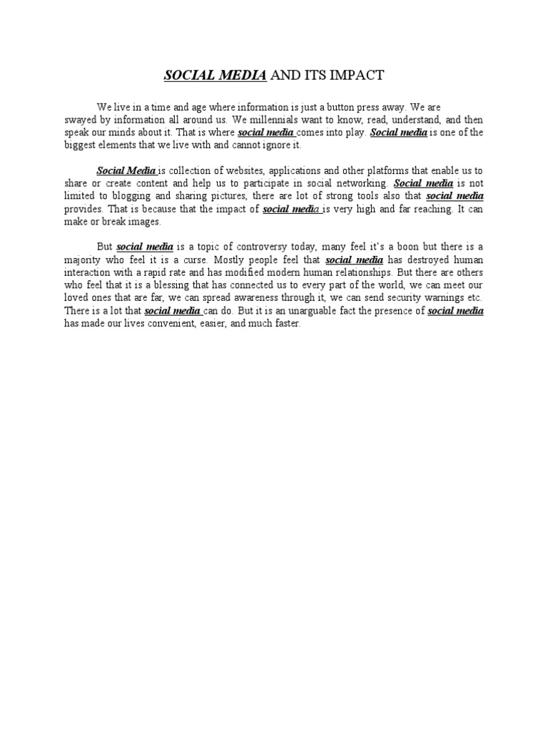 Social Media and Its Impact | PDF | Career & Growth | Social Science
