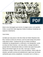 Pensamentos sobre Ordens Iniciáticas Ocidentais