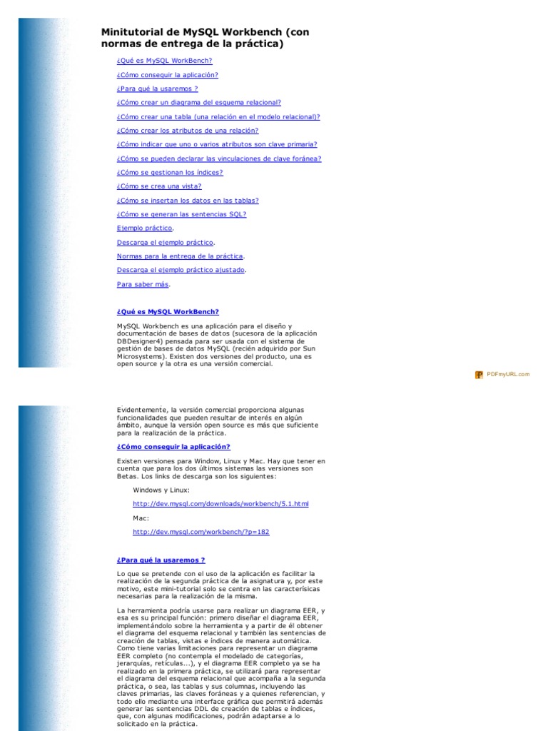 Tutorial de MySQL Workbench desde cero | PDF | SQL | Mi sql