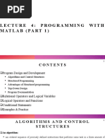 Lecture 4-Programming With Matlab