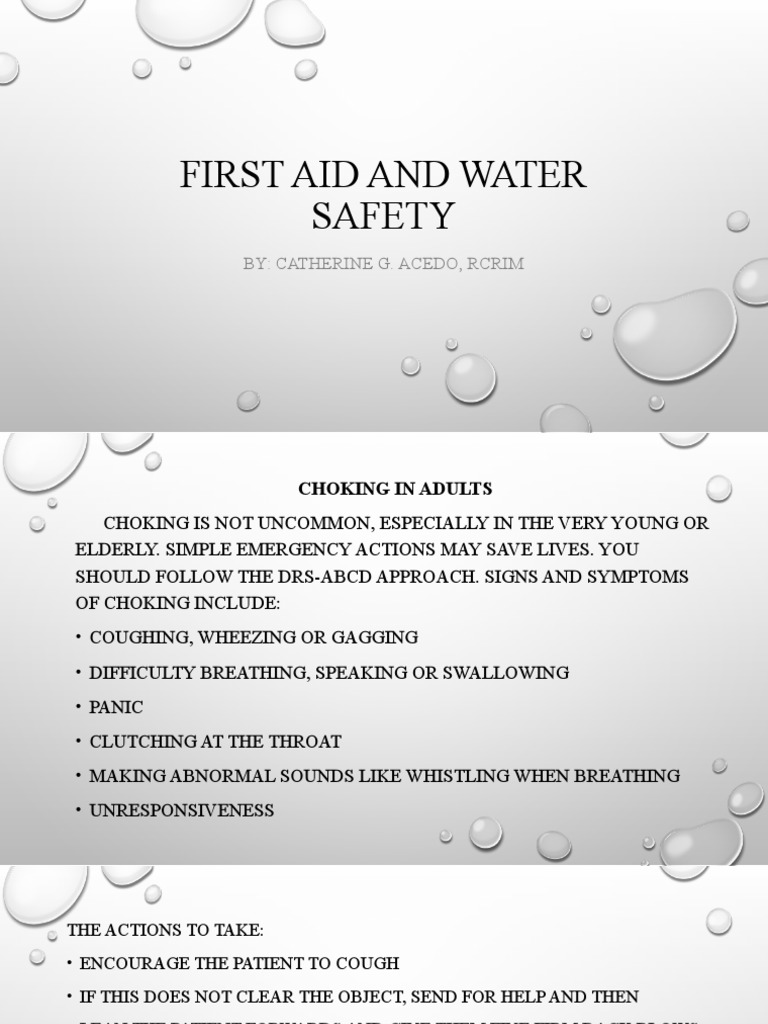 First Aid and Water Safety By Catherine G. Acedo, Rcrim PDF