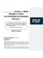 Agricultural Crop Production (Entrepreneurship) : Department of Education Republic of The Philippines