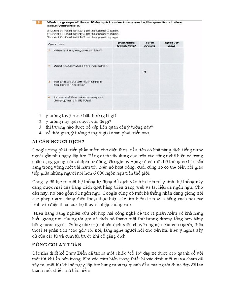 3 Bai Doc - Unit4 | PDF