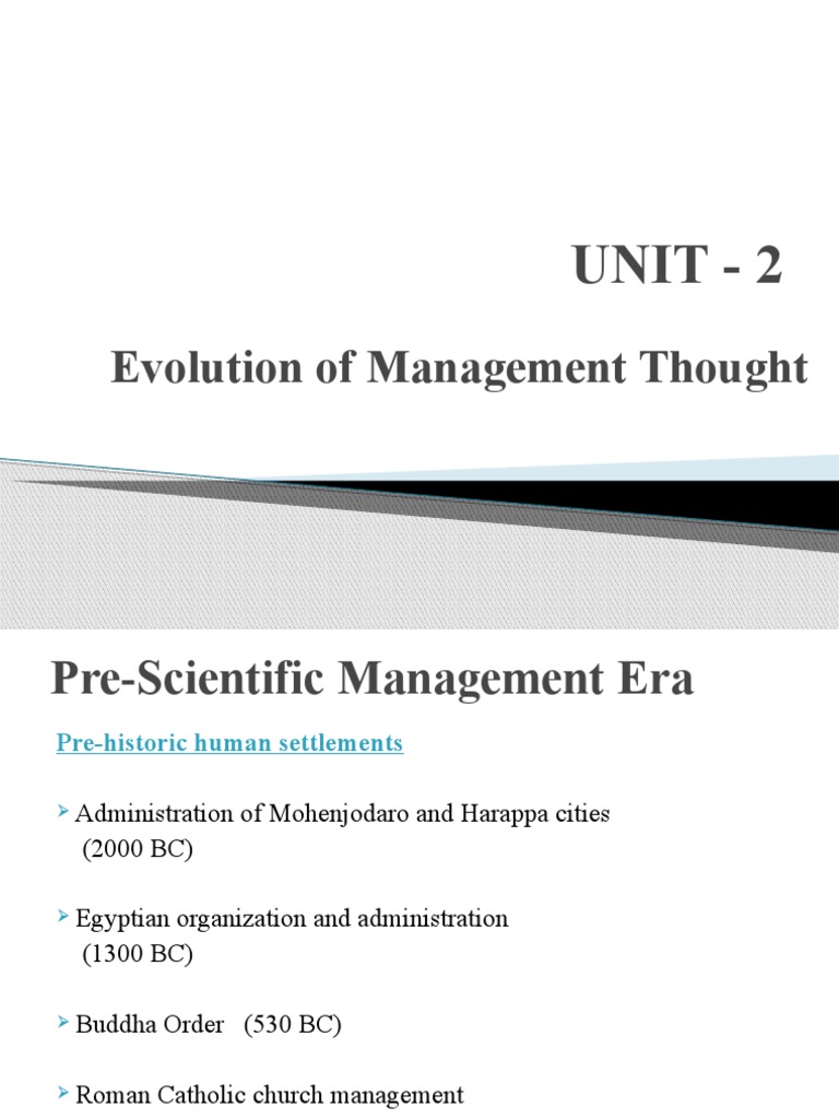 Evolution of Management Thought Overview | PDF | System | Motivation